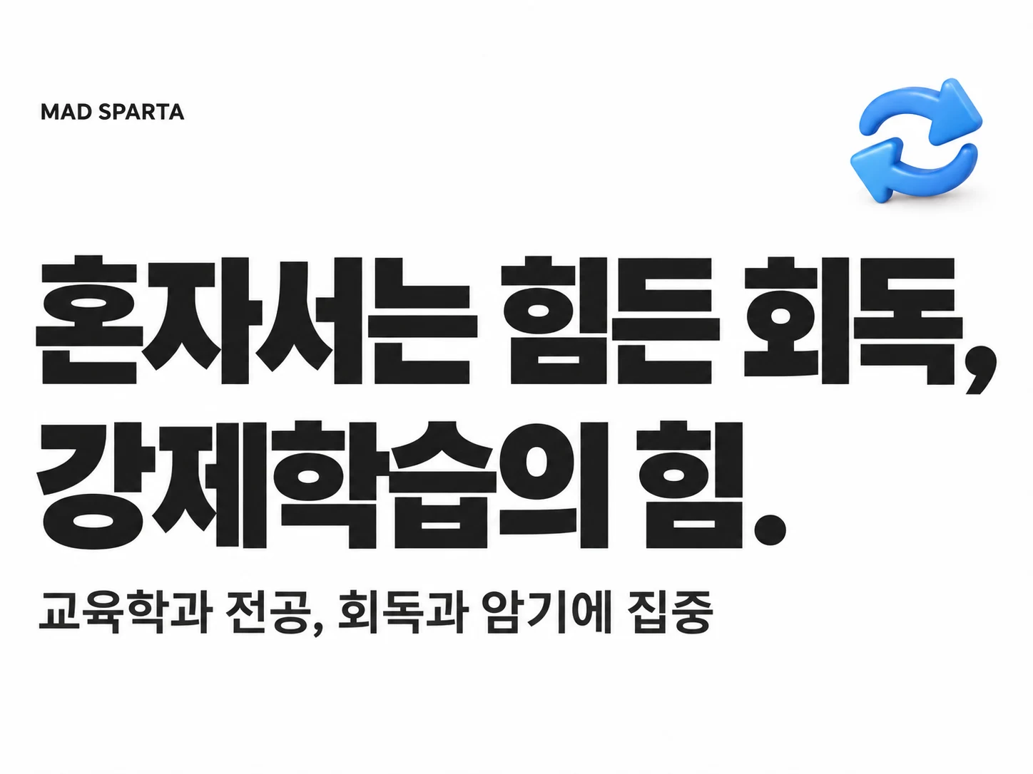 혼자서는 힘든 회독, 강제학습의 힘. 교육학과 전공, 회독과 암기에 집중